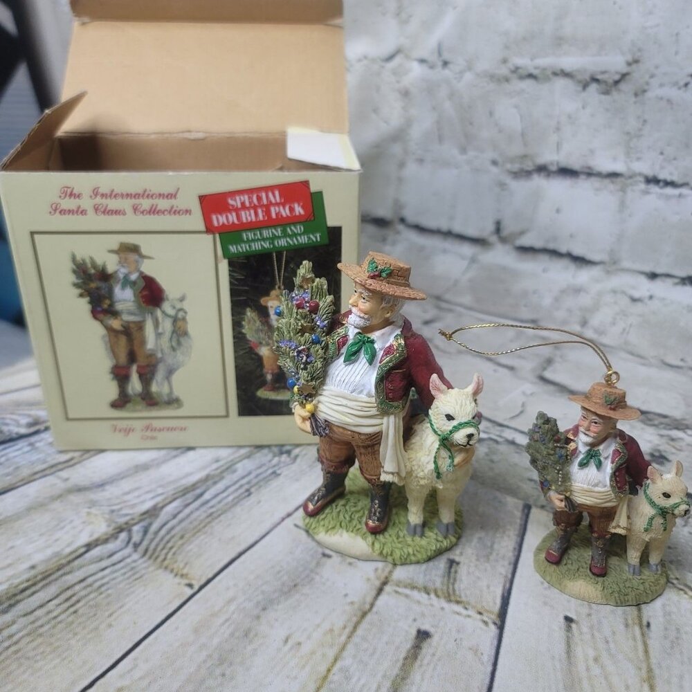 International Santa Collection w Matching Ornament Chile Veijo Pascuero